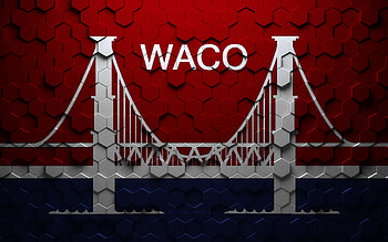 Flag of Waco, Texas, honeycomb art, Waco hexagons flag, Waco, 3d hexagons art, Waco flag HD wallpaper