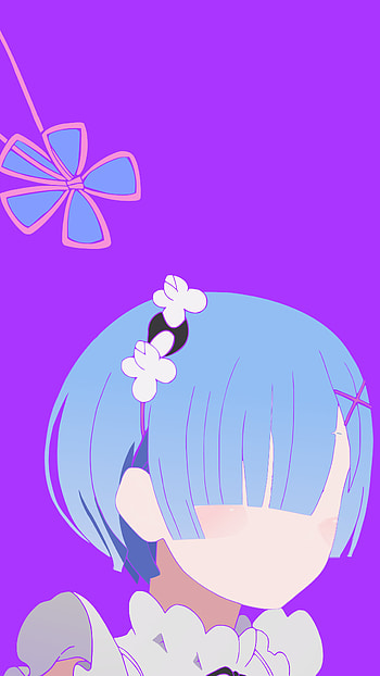 minimalist, cute, blue hair, Rem (Re:ZERO), Anime, Re:Zero - Starting Life in Another World, cute anime, minimalist anime HD phone wallpaper
