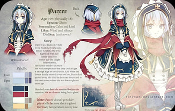 ~Parcee Grimm~, blue eyes, Parcee Grimm, dress, artwork, Rini Tan, anime, pretty, short hair, headdress, scarf, boots HD wallpaper