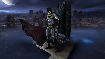 Batman Standing Alongside Wayne Tower, batman, superheroes, artwork, art, digital-art, artstation HD wallpaper
