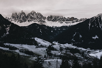 Winter, Nature, Mountains, Snow, Italy, View From Above, Dolomites HD wallpaper