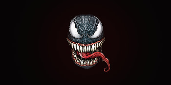 Venom Face Minimal Art , venom, superheroes, minimalism, minimalist, artist, artwork, digital-art HD wallpaper