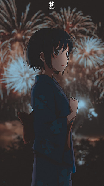 Mitsuha Miyamizu, anime x reality, anime aesthetic, kimi no na wa, anime , your name, anime HD phone wallpaper