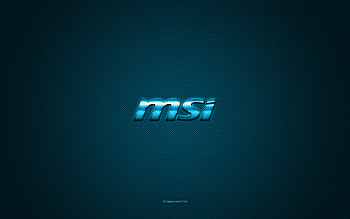 MSI logo, blue shiny logo, MSI metal emblem, blue carbon fiber texture, MSI, brands, creative art, MSI emblem HD wallpaper