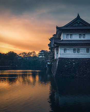 Water, Rivers, Architecture, Building, Miscellanea, Miscellaneous, Pagoda HD phone wallpaper