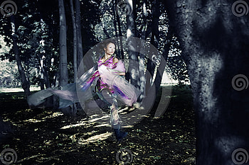 forest beauty, fantasy, girl, forest, beauty, dark HD wallpaper