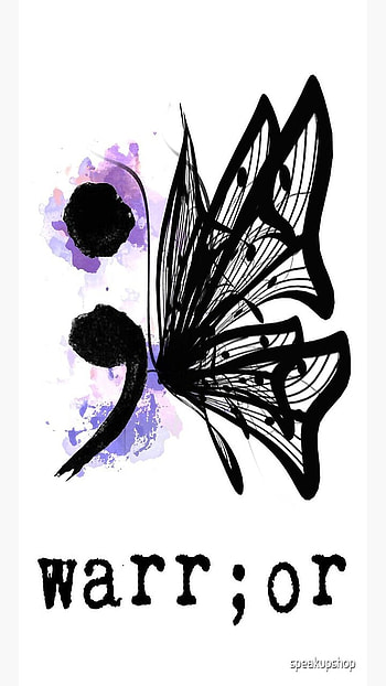 Warrior, sucide-awareness, semicolon, survivor HD phone wallpaper