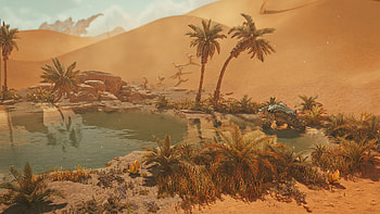 : Oasis Adventure in Monster Hunter Wilds, video game, Monster Hunter Wilds, oasis HD wallpaper