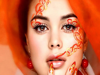 red, makeup, eyes, beautiful HD wallpaper