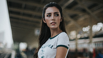 Model At Train Station, model, girls HD wallpaper