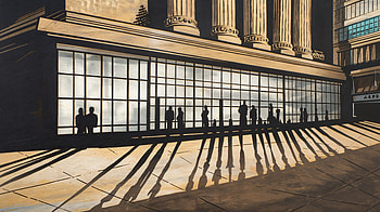 Wall Street Shadows: A Stunning Ultra, Wall Street, architecture, shadow, people, urban HD wallpaper