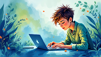 Coder at Work: Immersed in Creativity and Code, coder, laptop, nature HD wallpaper