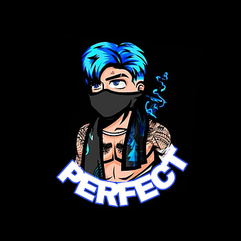 perfect shot, electric blue, art, gaming, fire, logo HD phone wallpaper
