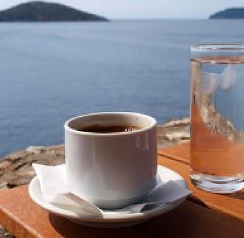 *Coffee next to the sea*, seaside, summer, cafe, good morning, time, Coffee next to the sea, coffee HD wallpaper
