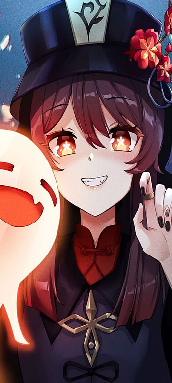 hutao, genshin, videojuego, genshin impact, sonrisa, juego HD phone wallpaper