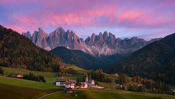 Mountain village, Pristine nature, Forested landscapes, Tranquil hideaway HD wallpaper