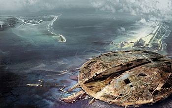 Man made Island, sea, island, artificial island, daniel ducio HD wallpaper