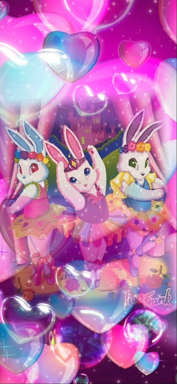 Lisa Frank Bunnies, Easter, magenta, pink, ballerina, LisaFrank HD phone wallpaper