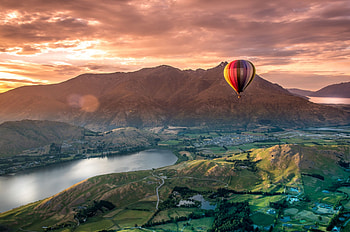 beautiful sunset Queenstown New Zealand , Majestic sky, Autumn colors, Serenity HD wallpaper