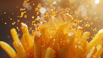 Crispy French Fries, junk food, french fries, food, splash, close-up HD wallpaper