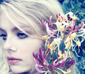 Flowers, sexy, face, girl HD wallpaper