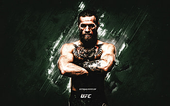 Conor Mcgregor, UFC, Irish fighter, green stone background, Ultimate Fighting Championship, grunge art HD wallpaper