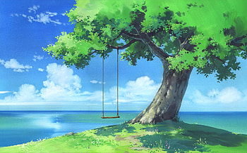 Cute Green Anime Landscape, Green Anime Scenery HD wallpaper