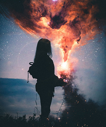 Night, Dark, Silhouette, Starry Sky, hop HD phone wallpaper