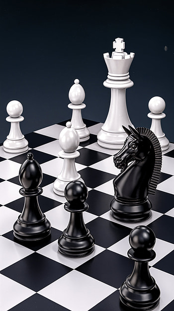 Strategic Moves: A Chess-Inspired , Black & White HD phone wallpaper