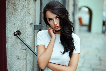 Girl Black Hair Outdoor, girls, model HD wallpaper