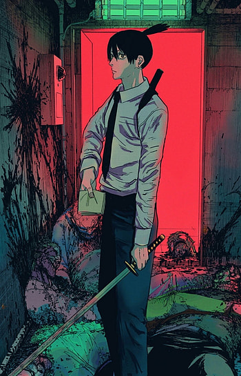 Chainsaw men, magenta, art HD phone wallpaper