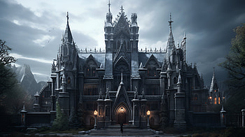 Cathedral in Gothic Architecture, dark, gothic HD wallpaper