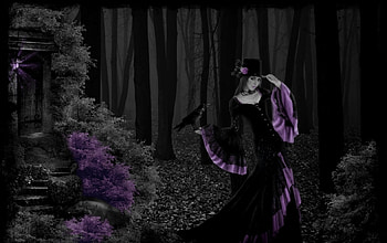 •ღ✿ღ•, gothic, dark lady, fantasy, art HD wallpaper