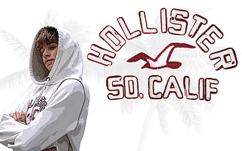 Hollister, clothing brand, graphy, south california, guy, beach HD wallpaper