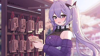 Purple Hair Keqing With Purple Dress Genshin Impact HD wallpaper