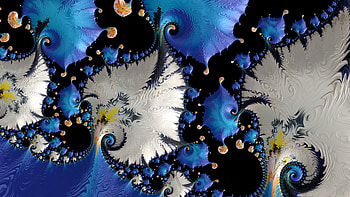 Trippy Psychedelic Fractal, colorful, colors, blue, black, Abstract, fractal, abstract blue, abstract black HD wallpaper
