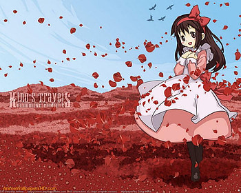 kino's journey, garden, smile, red, flower HD wallpaper