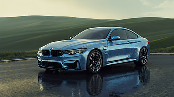 BMW M4 — Reflections of Power, Sports Car, Coupé, Blue Car HD wallpaper