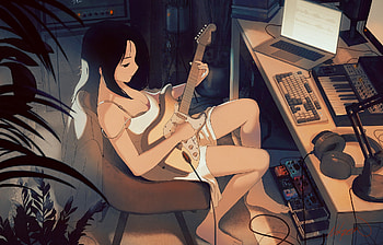Anime Girl, Girl, Anime, art, Sing HD wallpaper