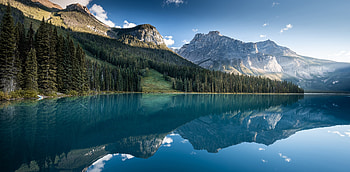 Mountain Lake Reflection, reflection, forest, lake, mountain HD wallpaper