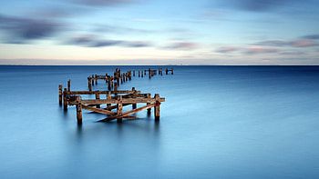 Nature, Sea, Horizon, Surface, Design, Construction, Line, Planks, Board HD wallpaper