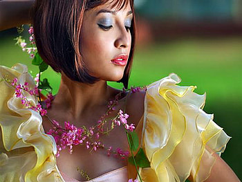 floral dream, pink, yellow, flower, dress, dream HD wallpaper
