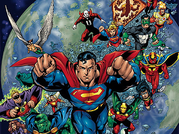 Flash, Comics, Justice League Of America, Alan Scott (Dc Comics), Billy Batson, Dc Comics, Deadman (Dc Comics), , Firestorm (Dc Comics), Green Lantern, Hawkgirl (Dc Comics), Kyle Rayner, Martian Manhunter, Mister Miracle, Red Tornado, Shazam (Dc Comics), Spectre (Dc Comics), Starfire (Dc Comics), Supergirl, Superman, Wonder Girl HD wallpaper