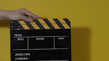 Clapperboard close up, Film making, Isolated background, Hand HD wallpaper