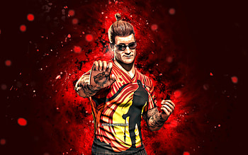 Kombat Cup Johnny Cage, , red neon lights, Mortal Kombat Mobile, fighting games, MK Mobile, creative, Mortal Kombat, Kombat Cup Johnny Cage Mortal Kombat HD wallpaper