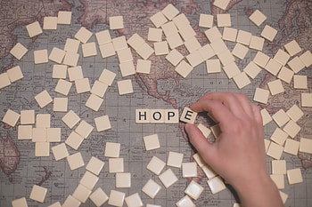 Words, Hand, Hope, Map HD wallpaper
