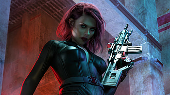 Black Widow With Ak47, black-widow, superheroes, artist, artwork, digital-art, artstation HD wallpaper