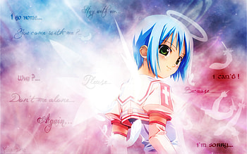 An Angel, cute, angel, dress, feather, message, abstract, wing, short hair, halo, female, sexy, wings, words, hot, blue hair, girl, anime girl, word, anime, fantasy, green eye HD wallpaper