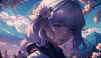 AI-Crafted Anime Girl — Twilight Sakura Bloom, AI Art, girl, Anime, anime girl HD wallpaper
