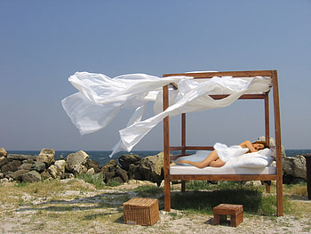 relaxing, wind, white, model, girl, sleeping HD wallpaper